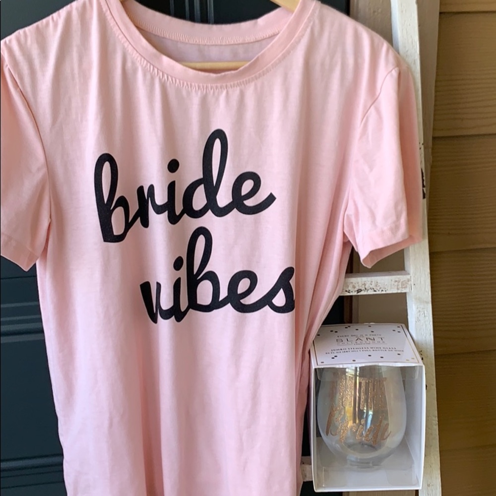 Bride shirt and Wine glass